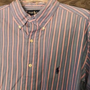 Ralph Lauren Striped Yarmouth Shirt. Size 17 34/35